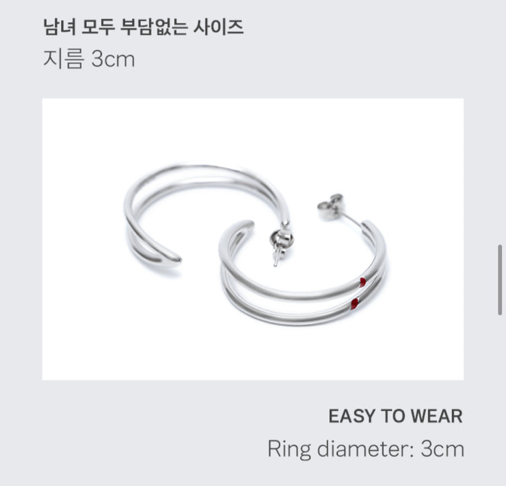 [BTS] - BTS Artist Made Jimin Red Carving Earing Officail MD