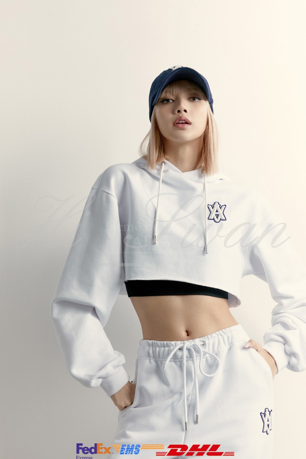 LV x YK Faces Patches Cropped Hoodie - Women - Ready-to-Wear