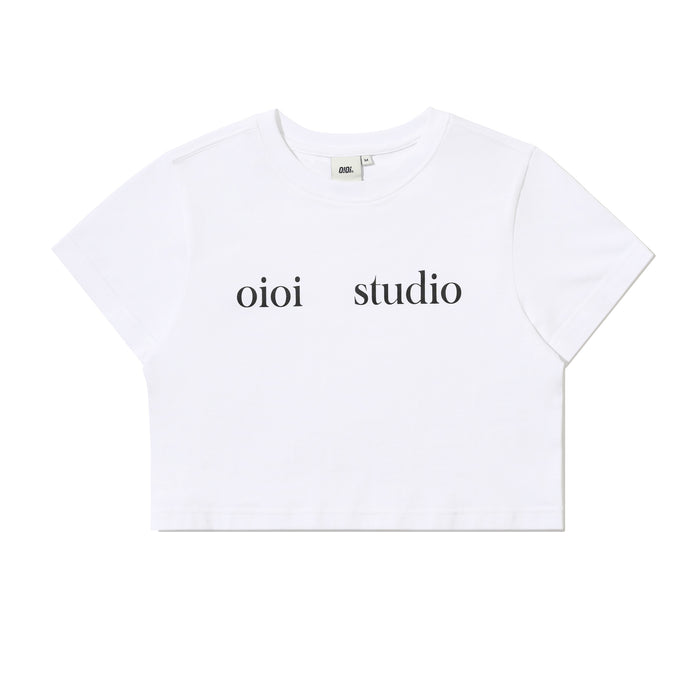 [NEW JEANS] X OIOI LAYERED LOGO CROP T-SHIRT OI1C2ETS33 OFFICIAL MD