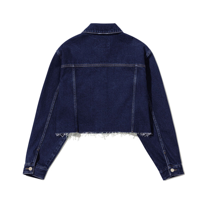 [NEW JEANS] X OIOI RAW EDGE CROP DENIM JACKET OI1C2MJK32 OFFICIAL MD