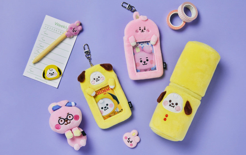 [BT21] - Line Friends BT21 BABY Study With Me Photo Card Holder Key Ring